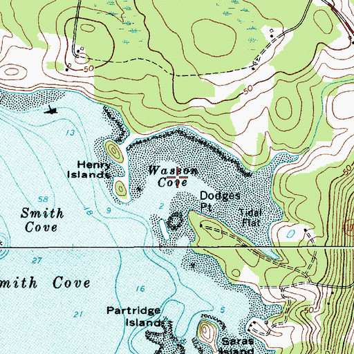 Topographic Map of Wasson Cove, ME