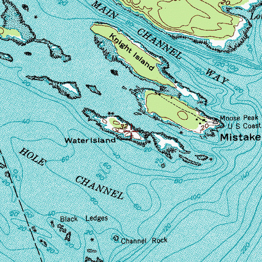 Topographic Map of Water Island, ME