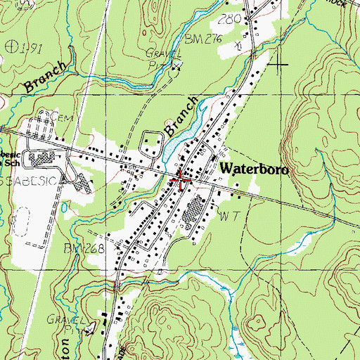 Topographic Map of Waterboro, ME