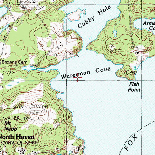 Topographic Map of Waterman Cove, ME