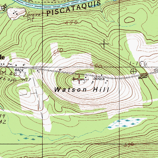 Topographic Map of Watson Hill, ME