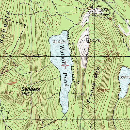 Topographic Map of Watson Pond, ME
