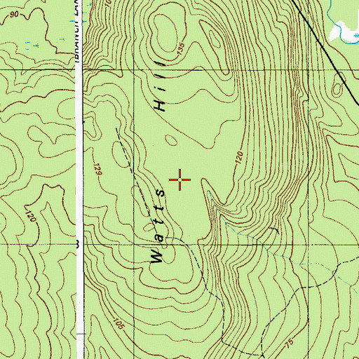 Topographic Map of Watts Hill, ME