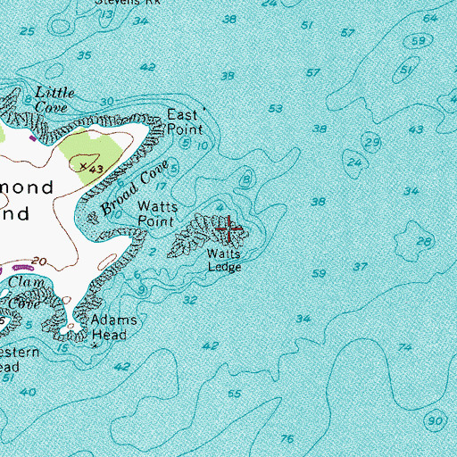 Topographic Map of Watts Ledge, ME