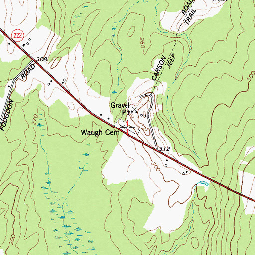 Topographic Map of Waughn Cemetery, ME