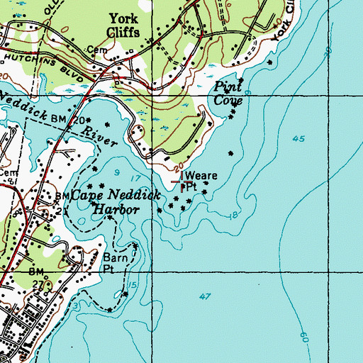 Topographic Map of Weare Point, ME