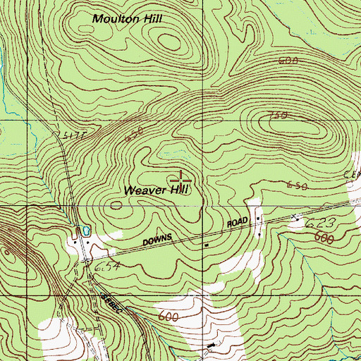 Topographic Map of Weaver Hill, ME