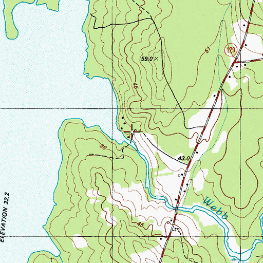 Topographic Map of Webb Brook, ME