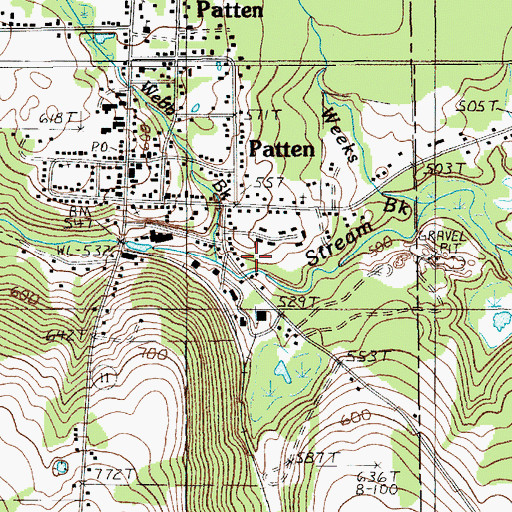 Topographic Map of Webb Brook, ME