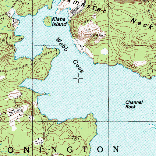 Topographic Map of Webb Cove, ME