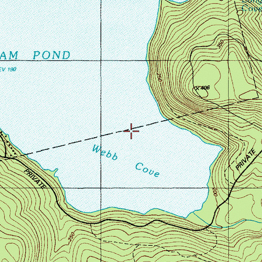 Topographic Map of Webb Cove, ME
