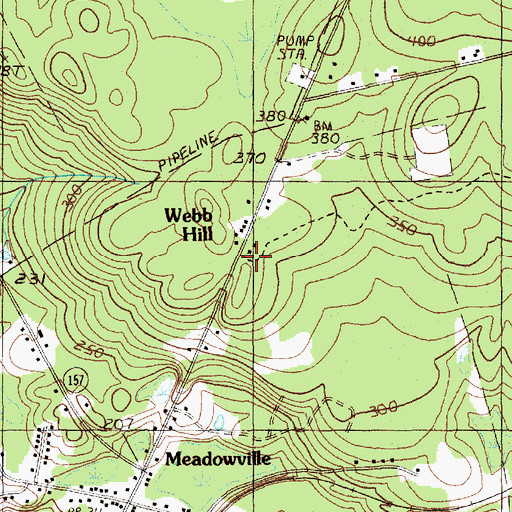 Topographic Map of Webb Hill, ME