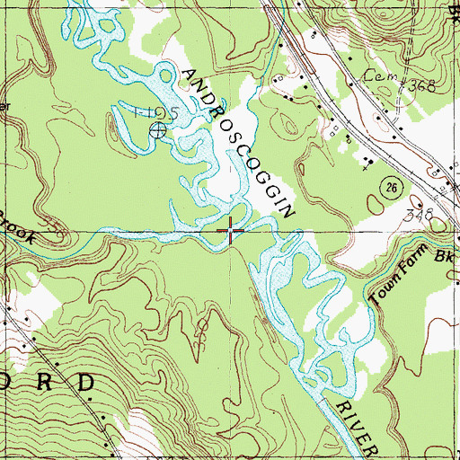 Topographic Map of Webber Brook, ME