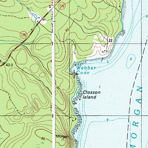 Topographic Map of Webber Cove, ME