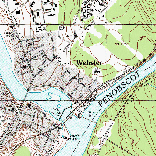 Topographic Map of Webster, ME