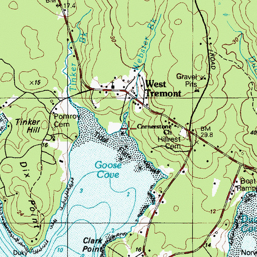 Topographic Map of Webster Brook, ME