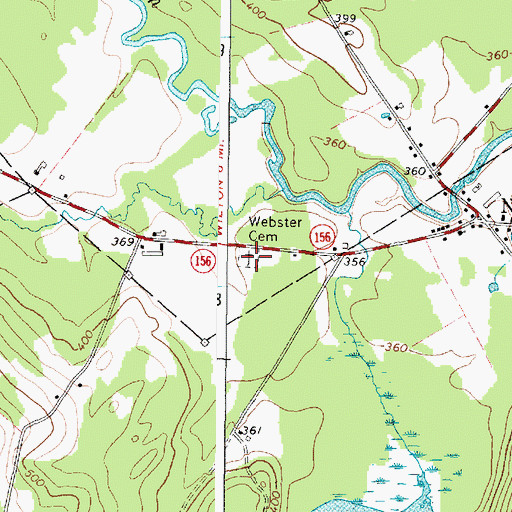 Topographic Map of Webster Cemetery, ME