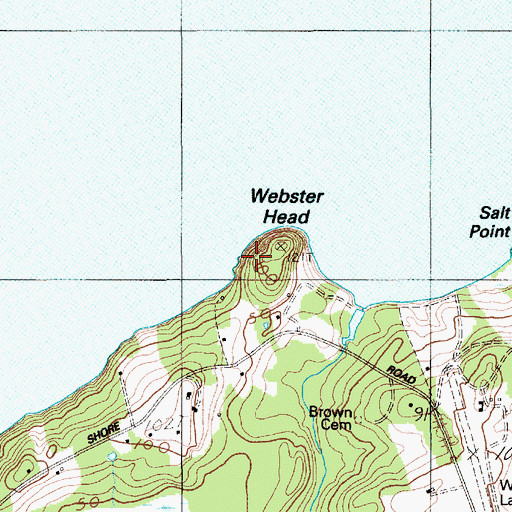 Topographic Map of Webster Head, ME