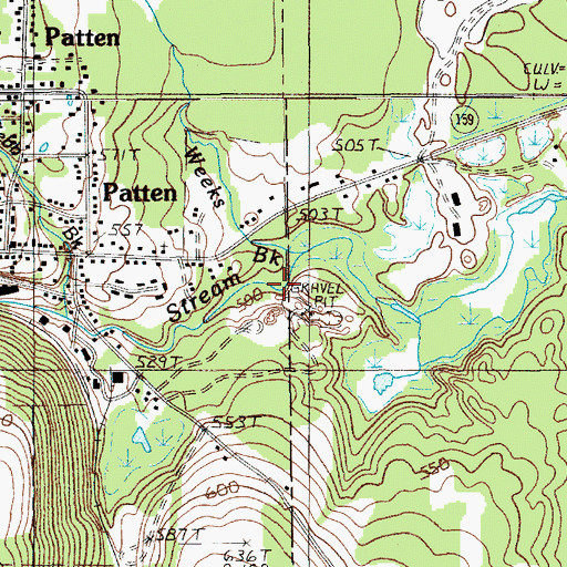 Topographic Map of Weeks Brook, ME
