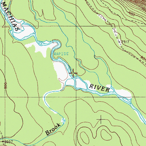 Topographic Map of Weeks Brook, ME