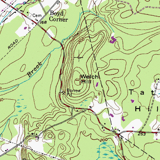 Topographic Map of Welch Hill, ME