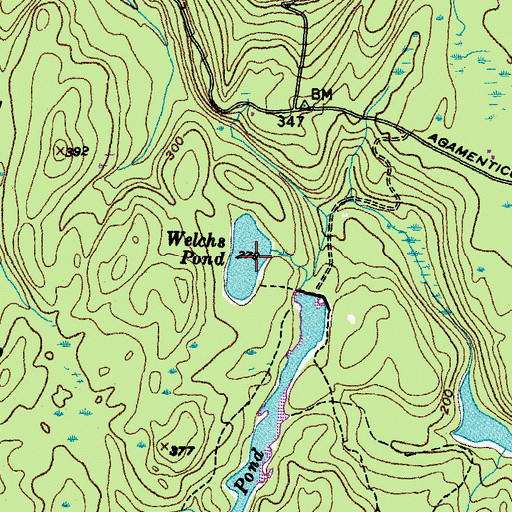 Topographic Map of Welchs Pond, ME