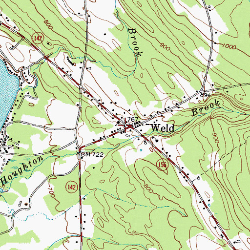 Topographic Map of Weld, ME