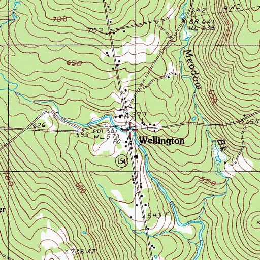 Topographic Map of Wellington, ME