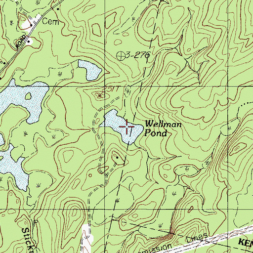 Topographic Map of Wellman Pond, ME
