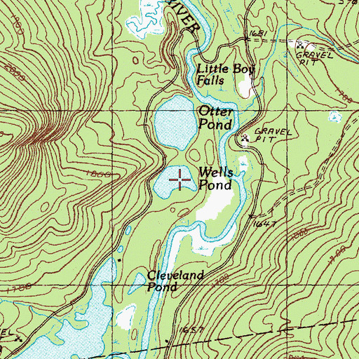 Topographic Map of Wells Pond, ME