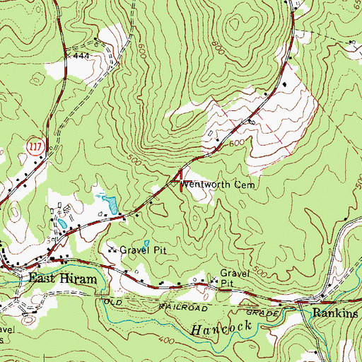 Topographic Map of Wentworth Cemetery, ME