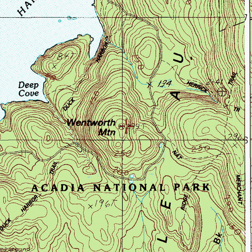 Topographic Map of Wentworth Mountain, ME