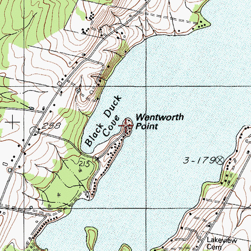 Topographic Map of Wentworth Point, ME
