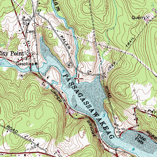 Topographic Map of Wescot Stream, ME