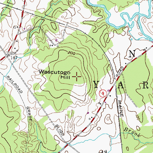 Topographic Map of Wescutogo Hill, ME