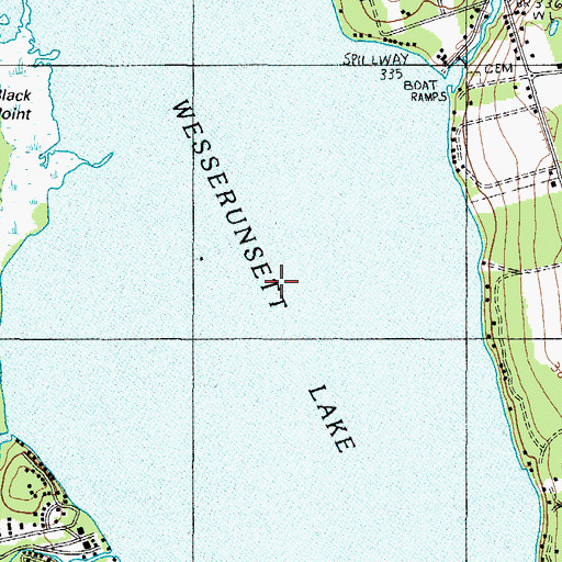 Topographic Map of Wesserunsett Lake, ME