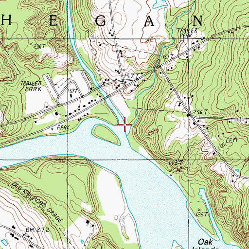 Topographic Map of Wesserunsett Stream, ME