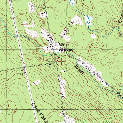 Topographic Map of West Athens, ME
