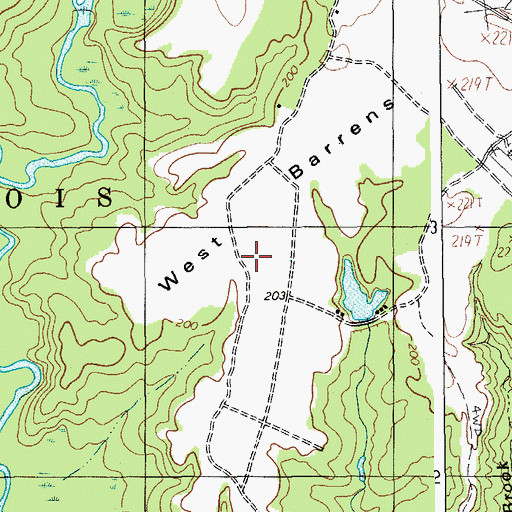 Topographic Map of West Barrens, ME