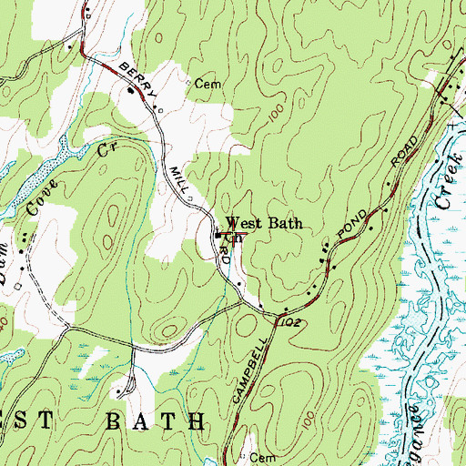 Topographic Map of West Bath Church, ME