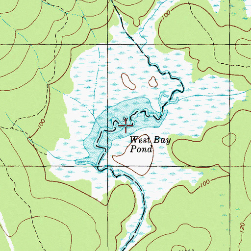 Topographic Map of West Bay Pond, ME