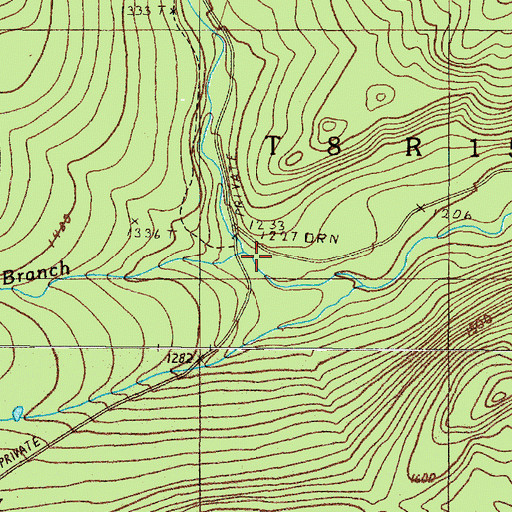 Topographic Map of West Branch Allagash Stream, ME