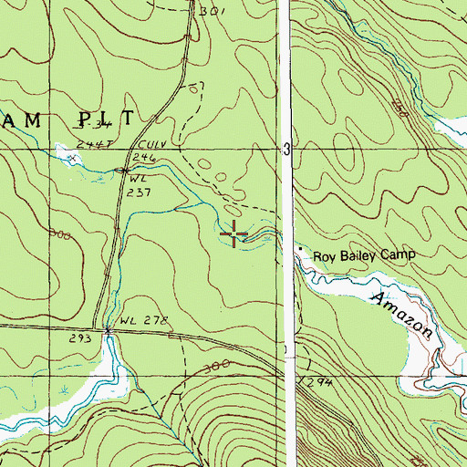Topographic Map of West Branch Amazon Brook, ME