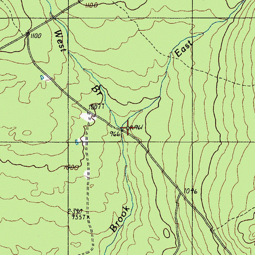 Topographic Map of West Branch Atkins Brook, ME