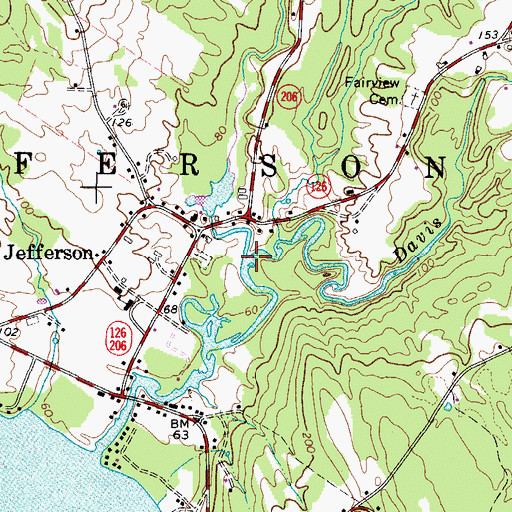 Topographic Map of West Branch Davis Stream, ME