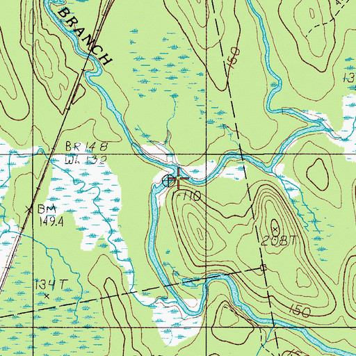 Topographic Map of West Branch Dead Stream, ME