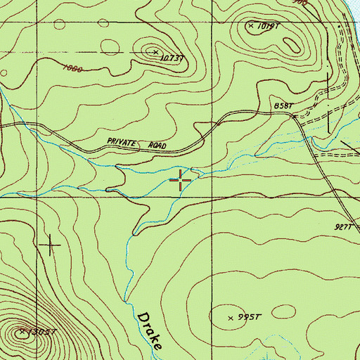 Topographic Map of West Branch Drake Brook, ME