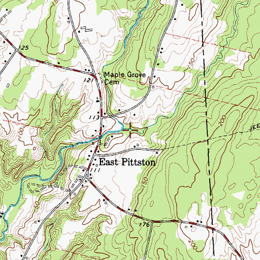 Topographic Map of West Branch Eastern River, ME