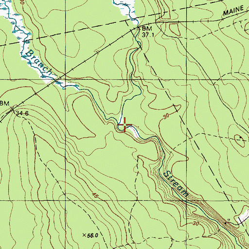 Topographic Map of West Branch Egypt Stream, ME