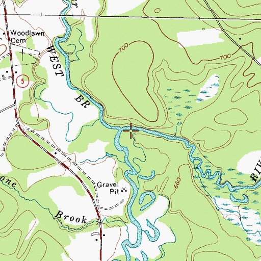 Topographic Map of West Branch Ellis River, ME